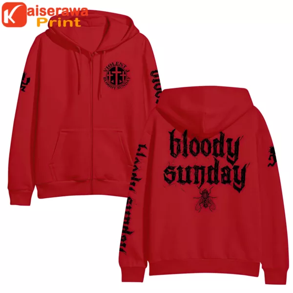 Icp Merch Branded Red Zip Up Hoodie