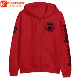 Icp Merch Branded Red Zip Up Hoodie 2