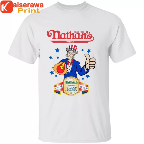 Joey Chestnut Jaws Autographed Nathan’s Hot Dog Eating Contest T-Shirt