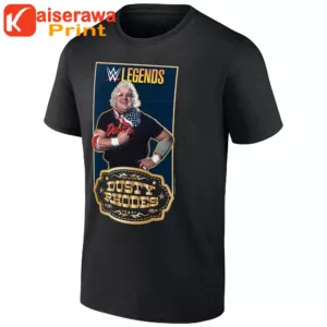 Wwe Merch Men’s Black Dusty Rhodes Wwe Legends T-Shirt