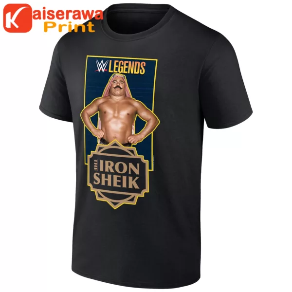 Wwe Merch Men’s Black The Iron Sheik Wwe Legends T-Shirt