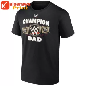 Wwe Merch Mens Black Wwe Champion Dad T Shirt